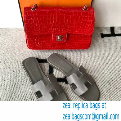 Hermes Oran Flat Sandals in Swift Box Calfskin 22