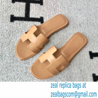 Hermes Oran Flat Sandals in Swift Box Calfskin 24