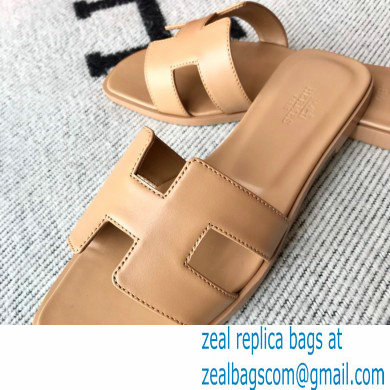 Hermes Oran Flat Sandals in Swift Box Calfskin 24