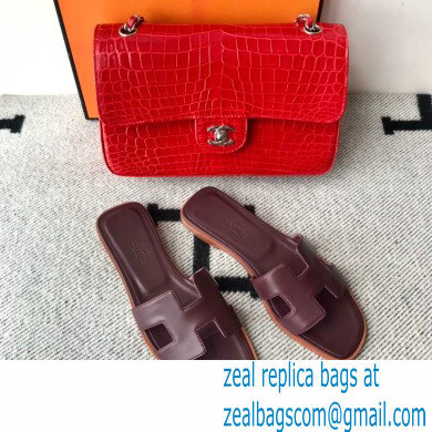 Hermes Oran Flat Sandals in Swift Box Calfskin 25