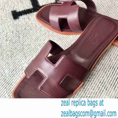 Hermes Oran Flat Sandals in Swift Box Calfskin 25