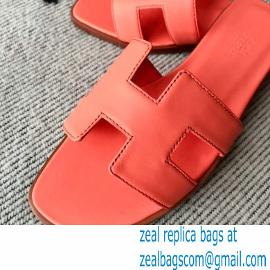 Hermes Oran Flat Sandals in Swift Box Calfskin 28