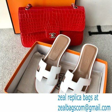 Hermes Oran Flat Sandals in Swift Box Calfskin 29