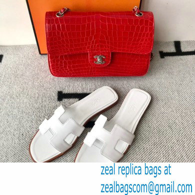 Hermes Oran Flat Sandals in Swift Box Calfskin 30