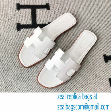 Hermes Oran Flat Sandals in Swift Box Calfskin 30