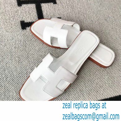 Hermes Oran Flat Sandals in Swift Box Calfskin 30