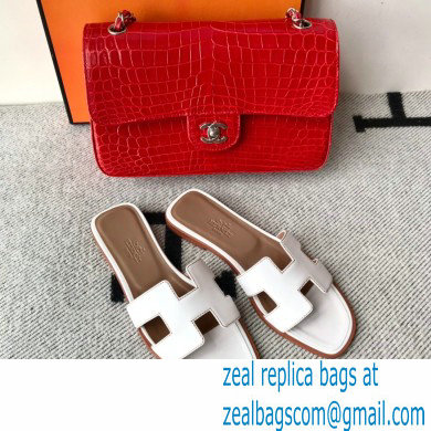 Hermes Oran Flat Sandals in Swift Box Calfskin 31