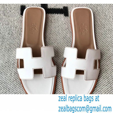 Hermes Oran Flat Sandals in Swift Box Calfskin 31