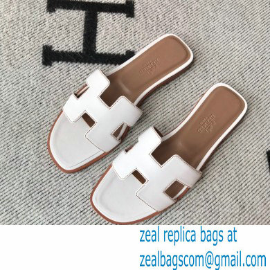 Hermes Oran Flat Sandals in Swift Box Calfskin 31