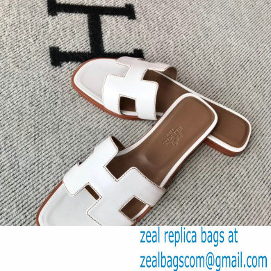 Hermes Oran Flat Sandals in Swift Box Calfskin 31