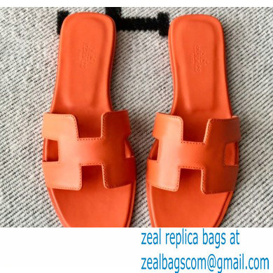 Hermes Oran Flat Sandals in Swift Box Calfskin 32