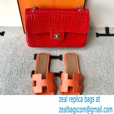 Hermes Oran Flat Sandals in Swift Box Calfskin 33