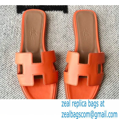 Hermes Oran Flat Sandals in Swift Box Calfskin 33