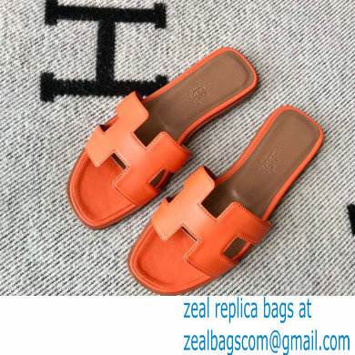 Hermes Oran Flat Sandals in Swift Box Calfskin 33 - Click Image to Close