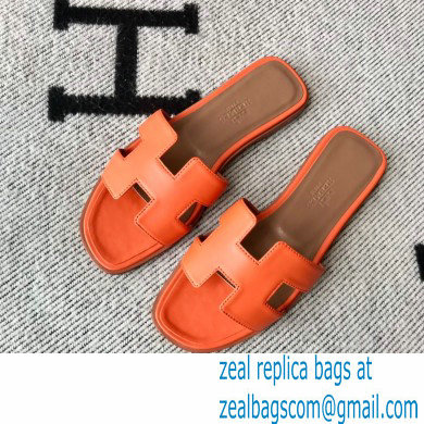 Hermes Oran Flat Sandals in Swift Box Calfskin 33