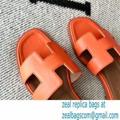 Hermes Oran Flat Sandals in Swift Box Calfskin 33 - Click Image to Close