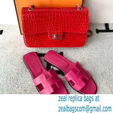 Hermes Oran Flat Sandals in Swift Box Calfskin 34