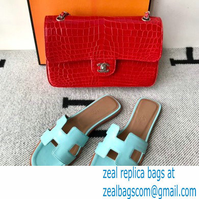 Hermes Oran Flat Sandals in Swift Box Calfskin 35