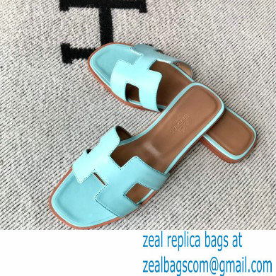 Hermes Oran Flat Sandals in Swift Box Calfskin 35