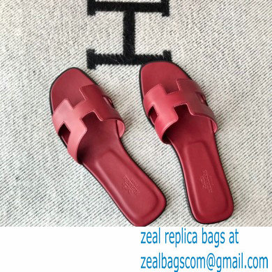 Hermes Oran Flat Sandals in Swift Box Calfskin 37 - Click Image to Close