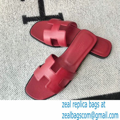 Hermes Oran Flat Sandals in Swift Box Calfskin 37