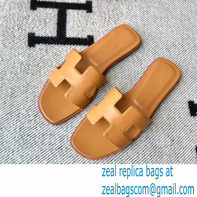 Hermes Oran Flat Sandals in Swift Box Calfskin 40