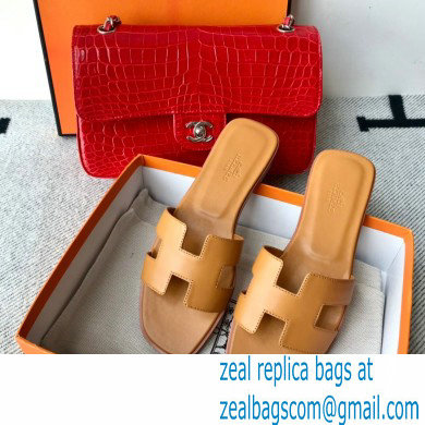 Hermes Oran Flat Sandals in Swift Box Calfskin 40