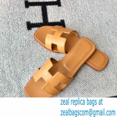 Hermes Oran Flat Sandals in Swift Box Calfskin 40