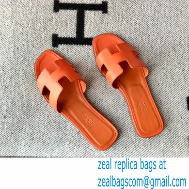 Hermes Oran Flat Sandals in Swift Box Calfskin 42 - Click Image to Close
