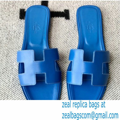 Hermes Oran Flat Sandals in Swift Box Calfskin 46