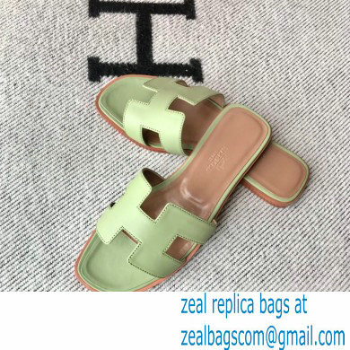 Hermes Oran Flat Sandals in Swift Box Calfskin 48