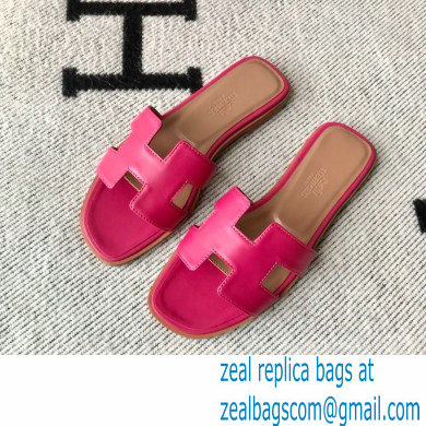 Hermes Oran Flat Sandals in Swift Box Calfskin 50