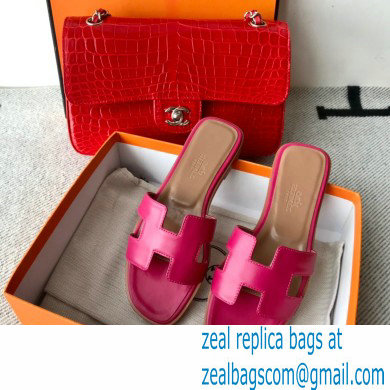 Hermes Oran Flat Sandals in Swift Box Calfskin 50