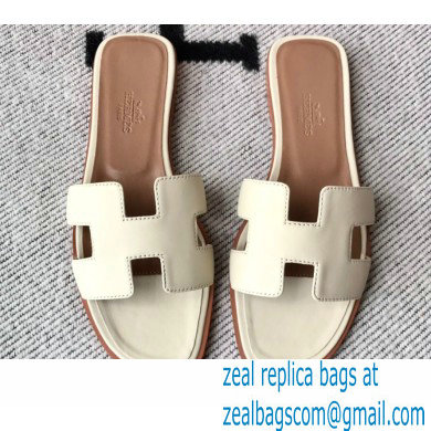 Hermes Oran Flat Sandals in Swift Box Calfskin 51