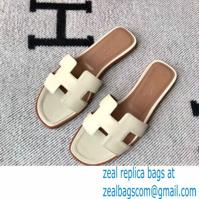 Hermes Oran Flat Sandals in Swift Box Calfskin 51