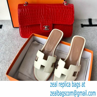 Hermes Oran Flat Sandals in Swift Box Calfskin 51