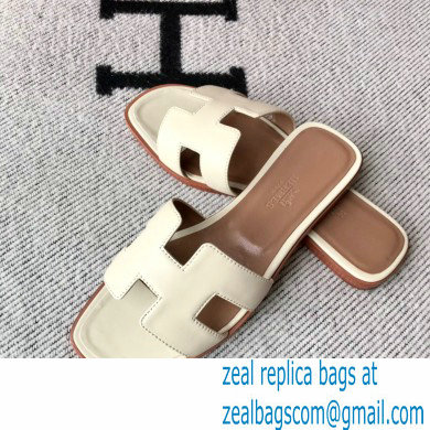 Hermes Oran Flat Sandals in Swift Box Calfskin 51