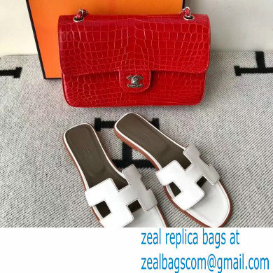 Hermes Oran Flat Sandals in Swift Box Calfskin 52