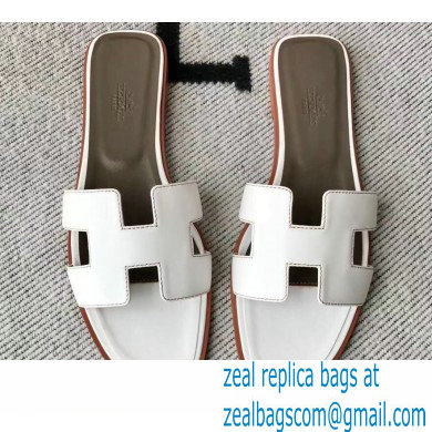 Hermes Oran Flat Sandals in Swift Box Calfskin 52