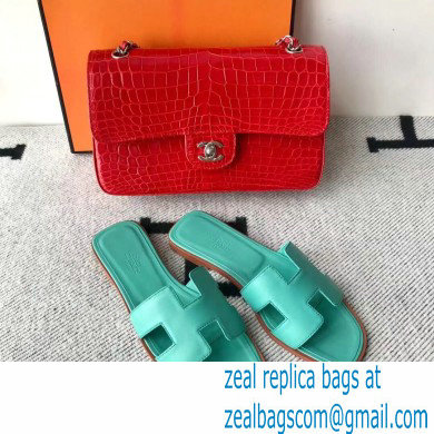 Hermes Oran Flat Sandals in Swift Box Calfskin 53