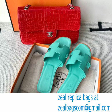 Hermes Oran Flat Sandals in Swift Box Calfskin 53