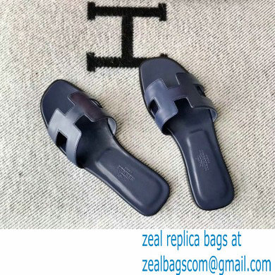 Hermes Oran Flat Sandals in Swift Box Calfskin 54 - Click Image to Close