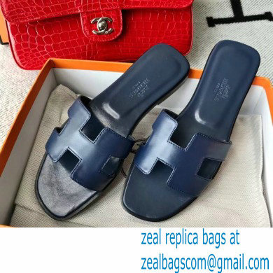 Hermes Oran Flat Sandals in Swift Box Calfskin 54 - Click Image to Close