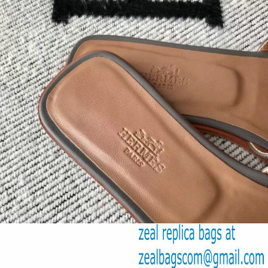 Hermes Oran Flat Sandals in Swift Box Calfskin 55 - Click Image to Close