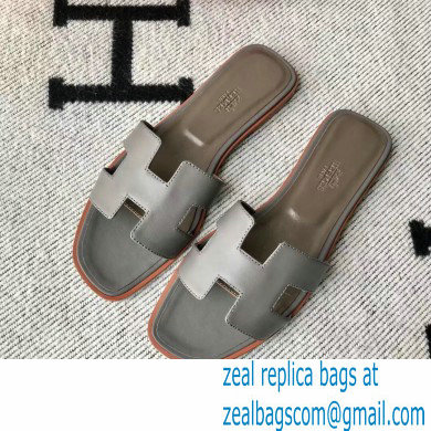 Hermes Oran Flat Sandals in Swift Box Calfskin 56