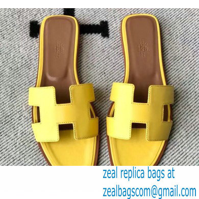 Hermes Oran Flat Sandals in Swift Box Calfskin 57