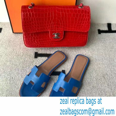 Hermes Oran Flat Sandals in Swift Box Calfskin 58