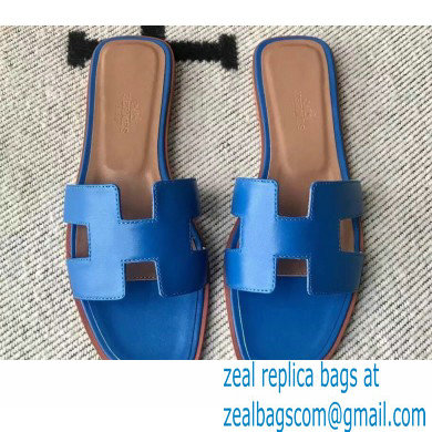 Hermes Oran Flat Sandals in Swift Box Calfskin 58