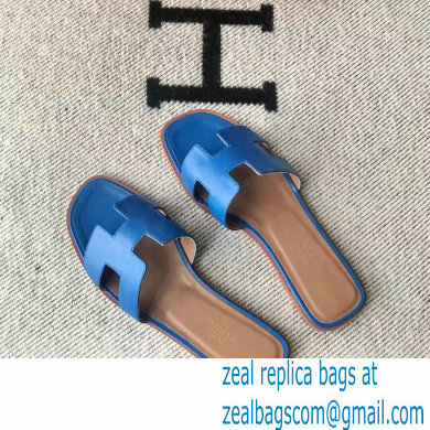 Hermes Oran Flat Sandals in Swift Box Calfskin 58