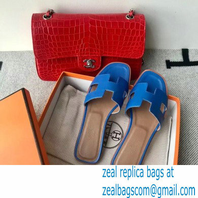 Hermes Oran Flat Sandals in Swift Box Calfskin 58